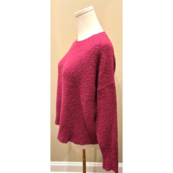 EILEEN FISHER Organic Cotton Crewneck Pullover Sweater Berry XS - Picture 3 of 8
